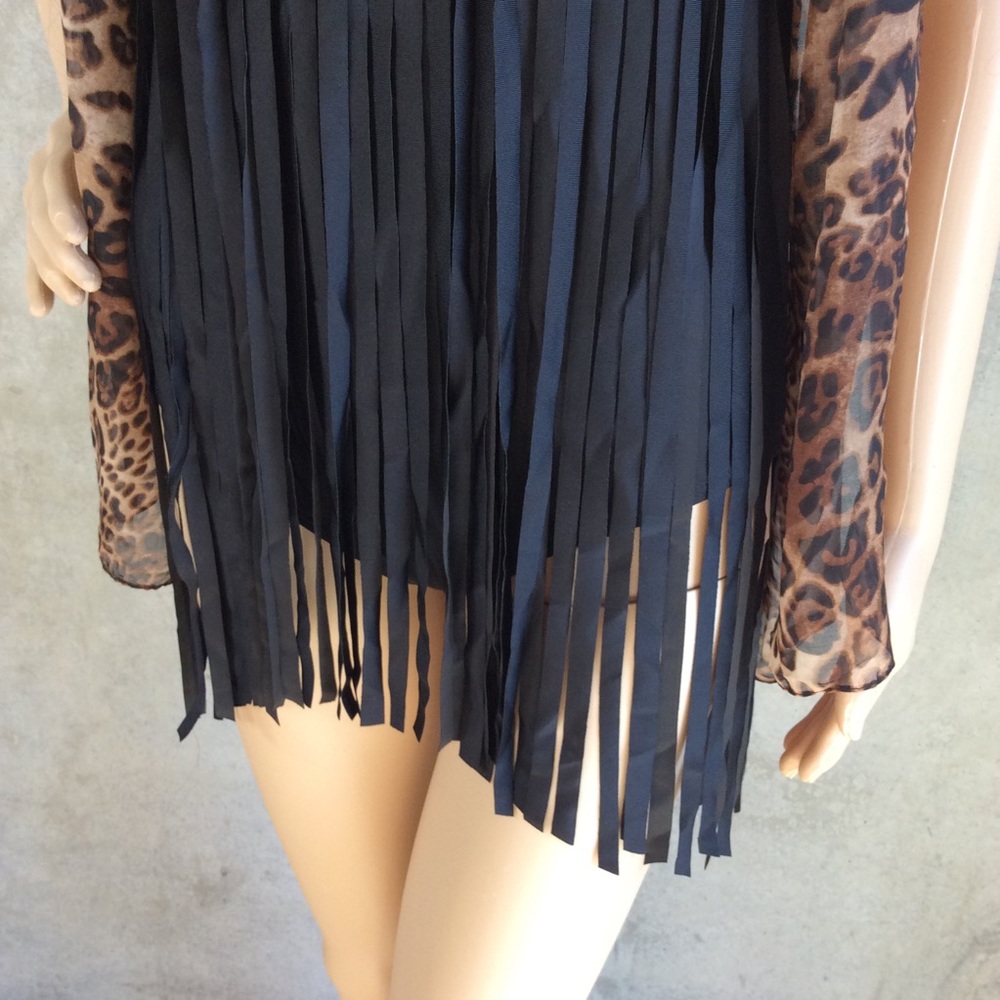 🌺 PADDED FRINGE SWIM SUIT ONE PIECE WEAR SKIRT - Picture 4 of 8